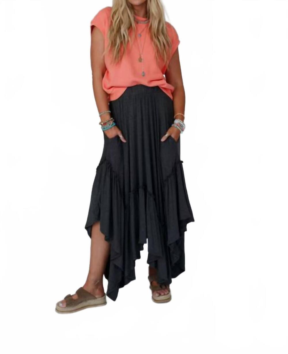 NEW THREE BIRD NEST forever beauty loose maxi skirt in charcoal